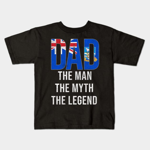 Falkland Islanders Dad The Man The Myth The Legend - Gift for Falkland Islanders Dad With Roots From Falkland Islanders Kids T-Shirt by Country Flags